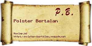 Polster Bertalan névjegykártya